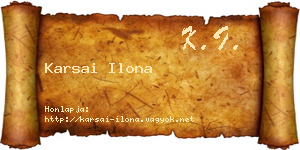 Karsai Ilona névjegykártya