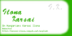 ilona karsai business card